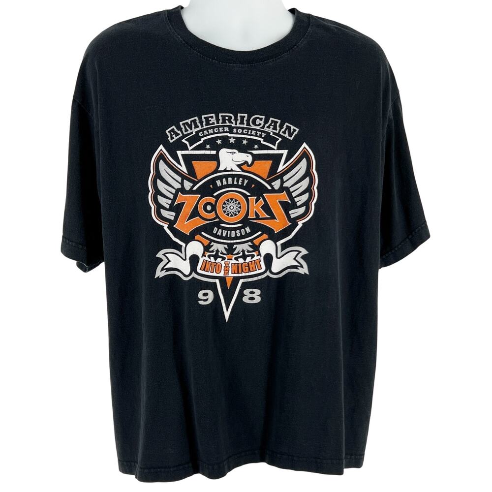 90s Harley Davidson Zooks American Cancer Society 98 tshirt 1990s vintage